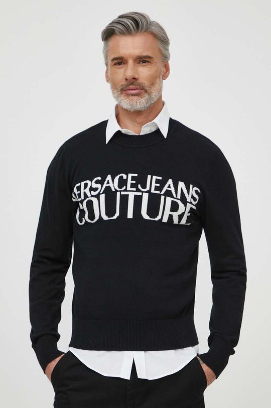 Свитер с оттенком кашемира Versace Jeans Couture, черный