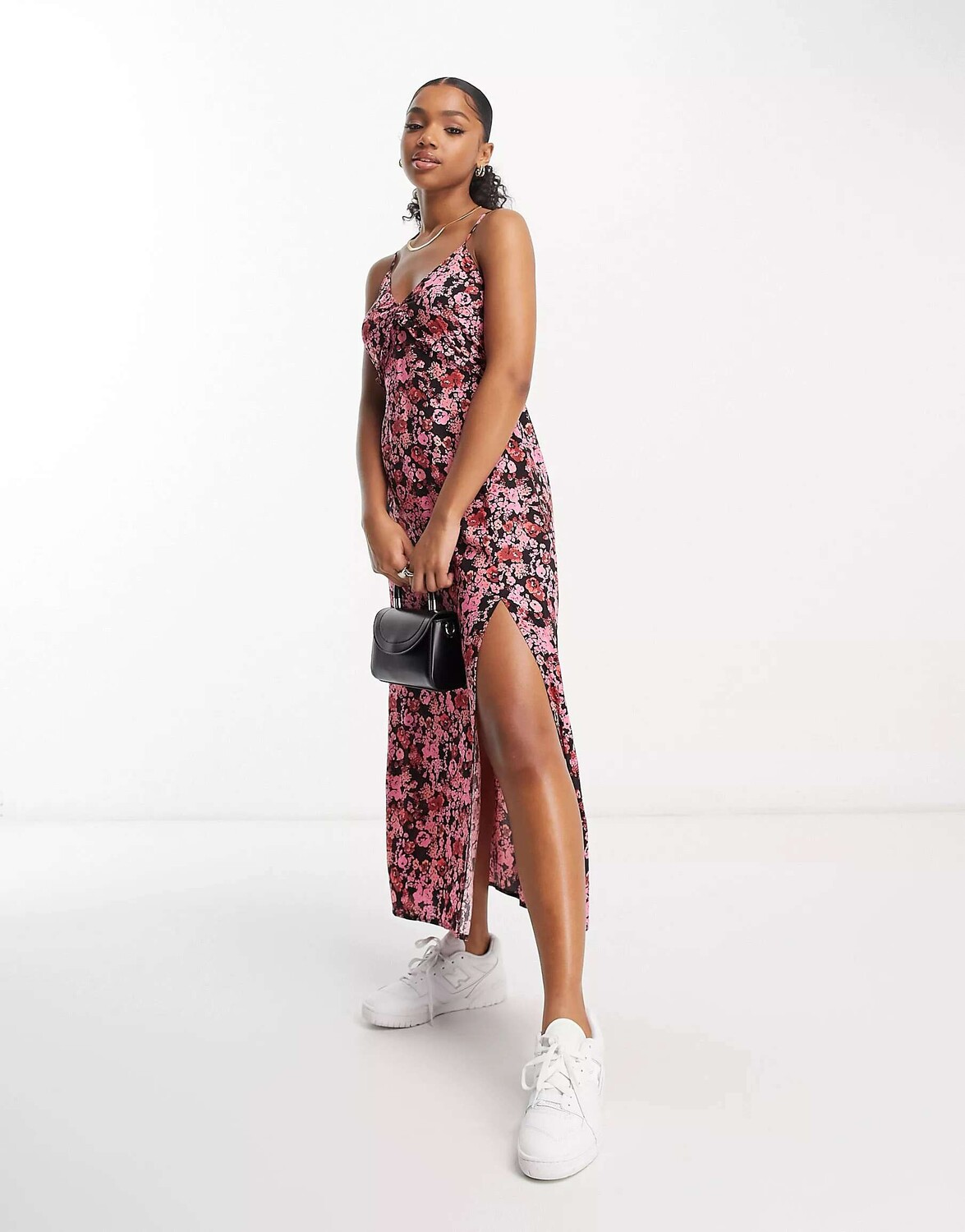

Розовое платье-комбинация с оборками Miss Selfridge