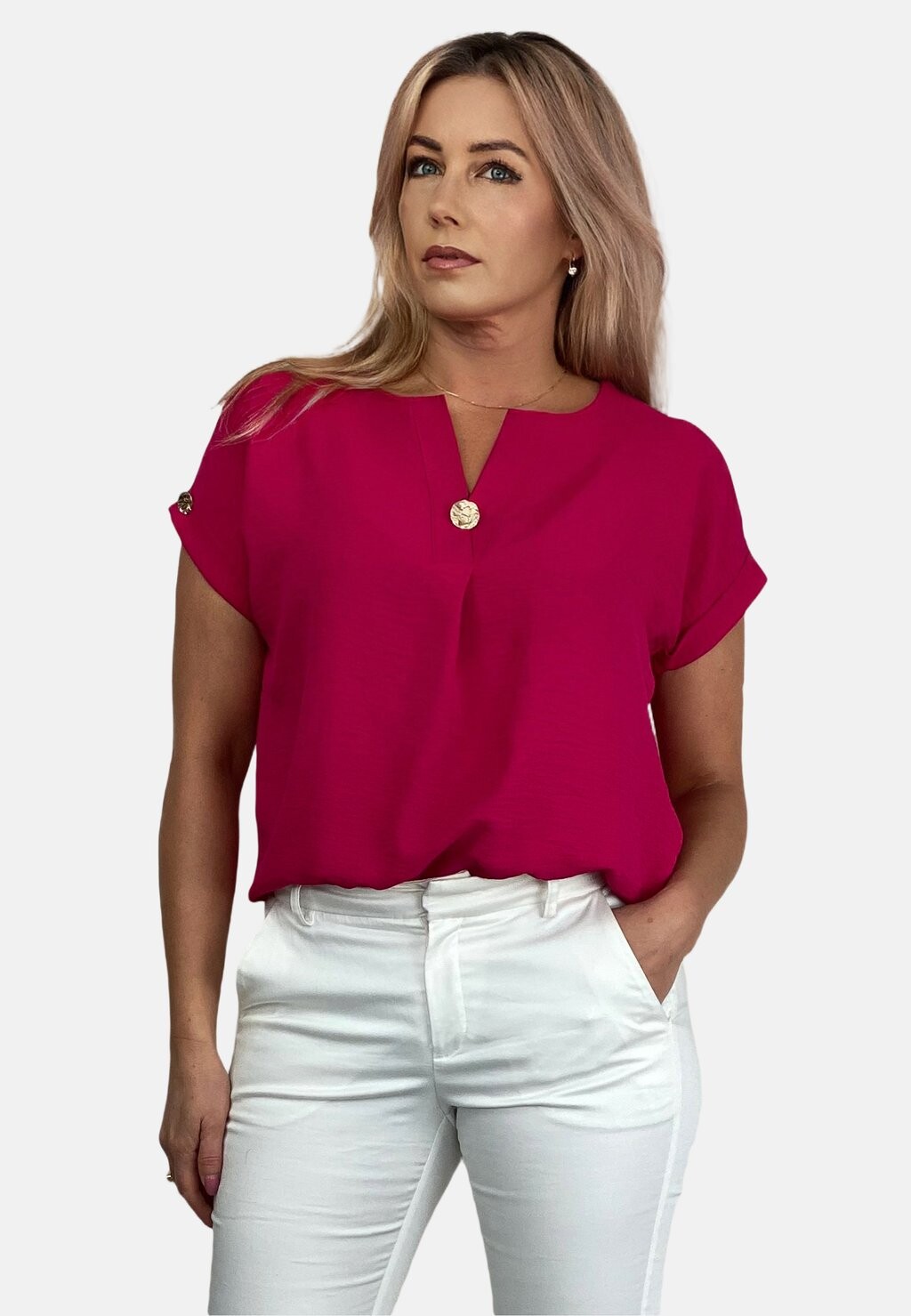 

Блузка WITH BUTTON REGINA FASHION, цвет fuchsia pink