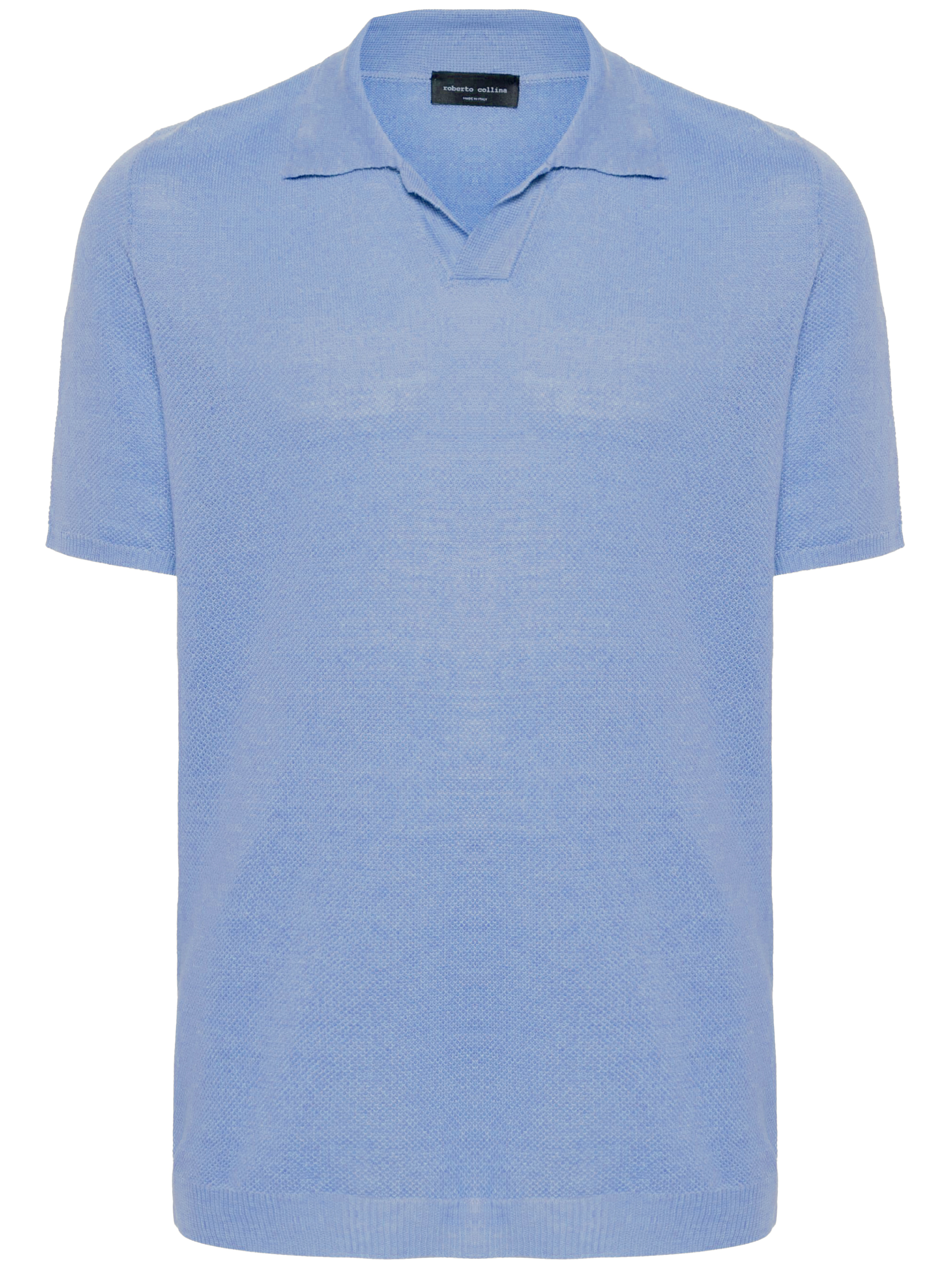 Рубашка Roberto Collina Linen polo, светло-синий