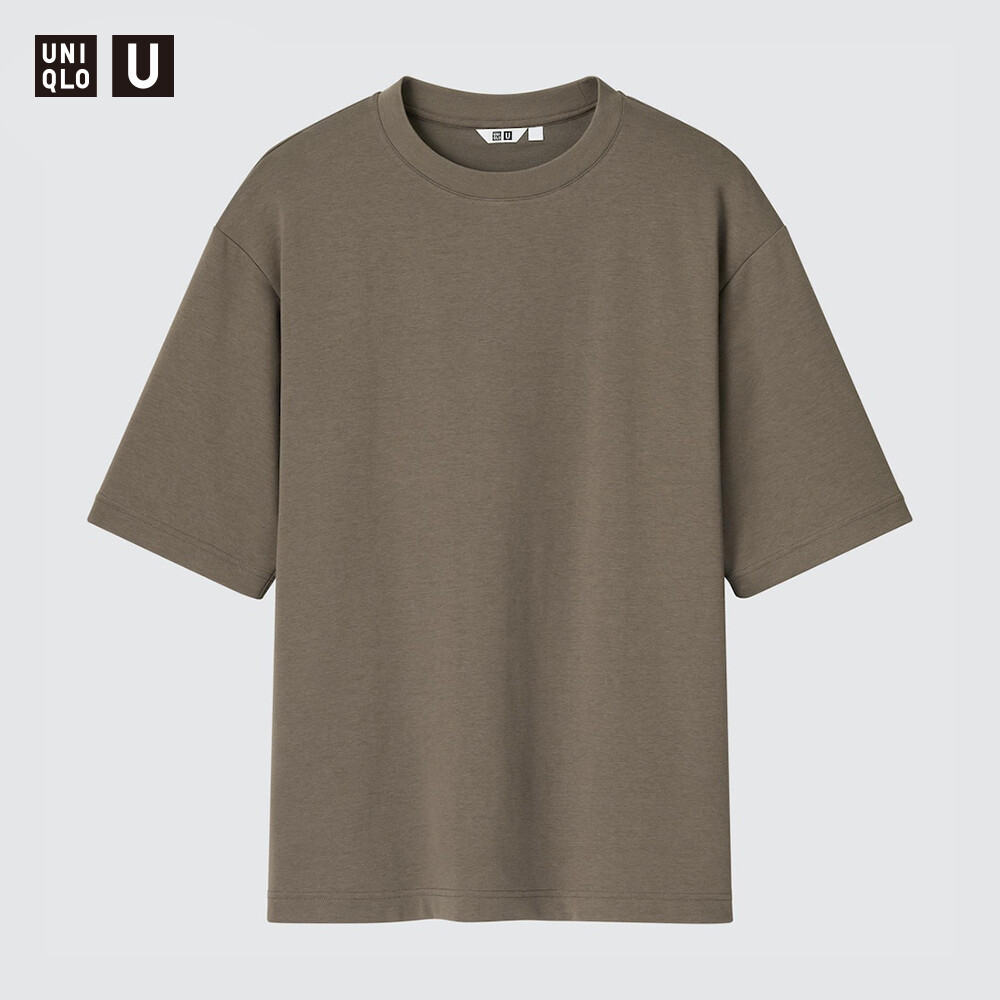 

Футболка Uniqlo U AIRism унисекс свободная с круглым вырезом и короткими рукавами, темно-зеленый