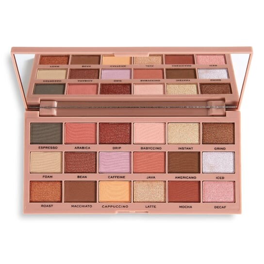 

Кофейная палитра теней для век, 22 г Makeup Revolution, I Heart Revolution Tasty Eyeshadow Palette, коричневый