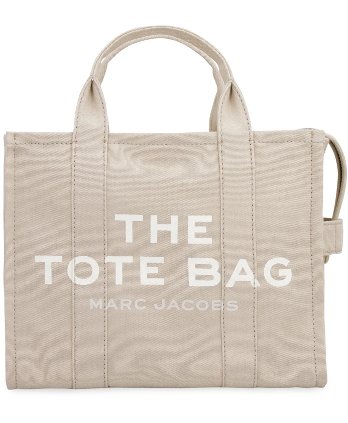

Холщовая большая сумка с принтом спереди Marc Jacobs, бежевый