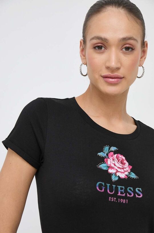 

Хлопковая футболка Guess, черный