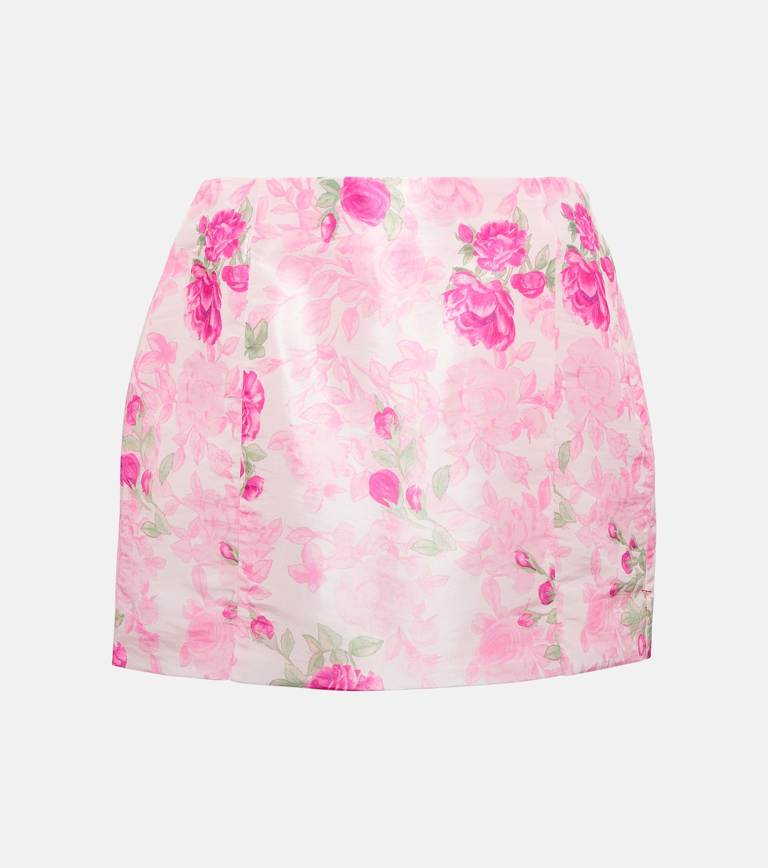 Мини-юбка Charma из тафты с цветочным принтом LOVESHACKFANCY, розовый