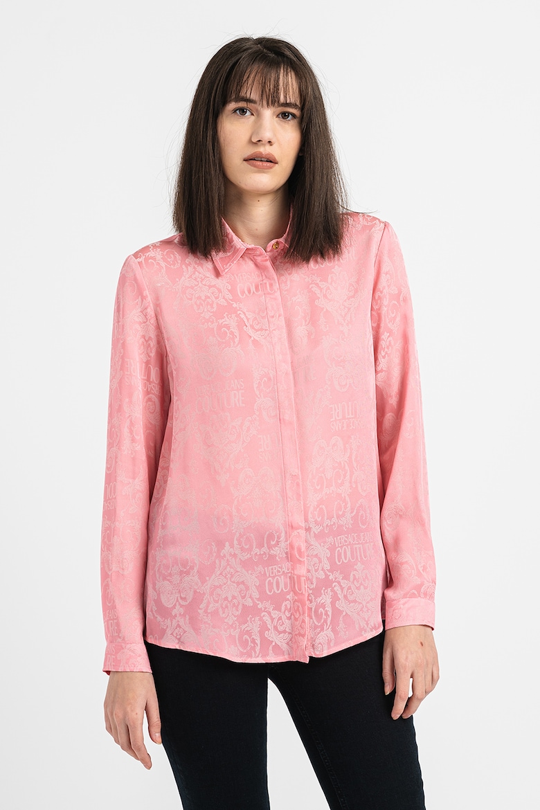 Рубашка с логотипом Versace Jeans Couture, розовый
