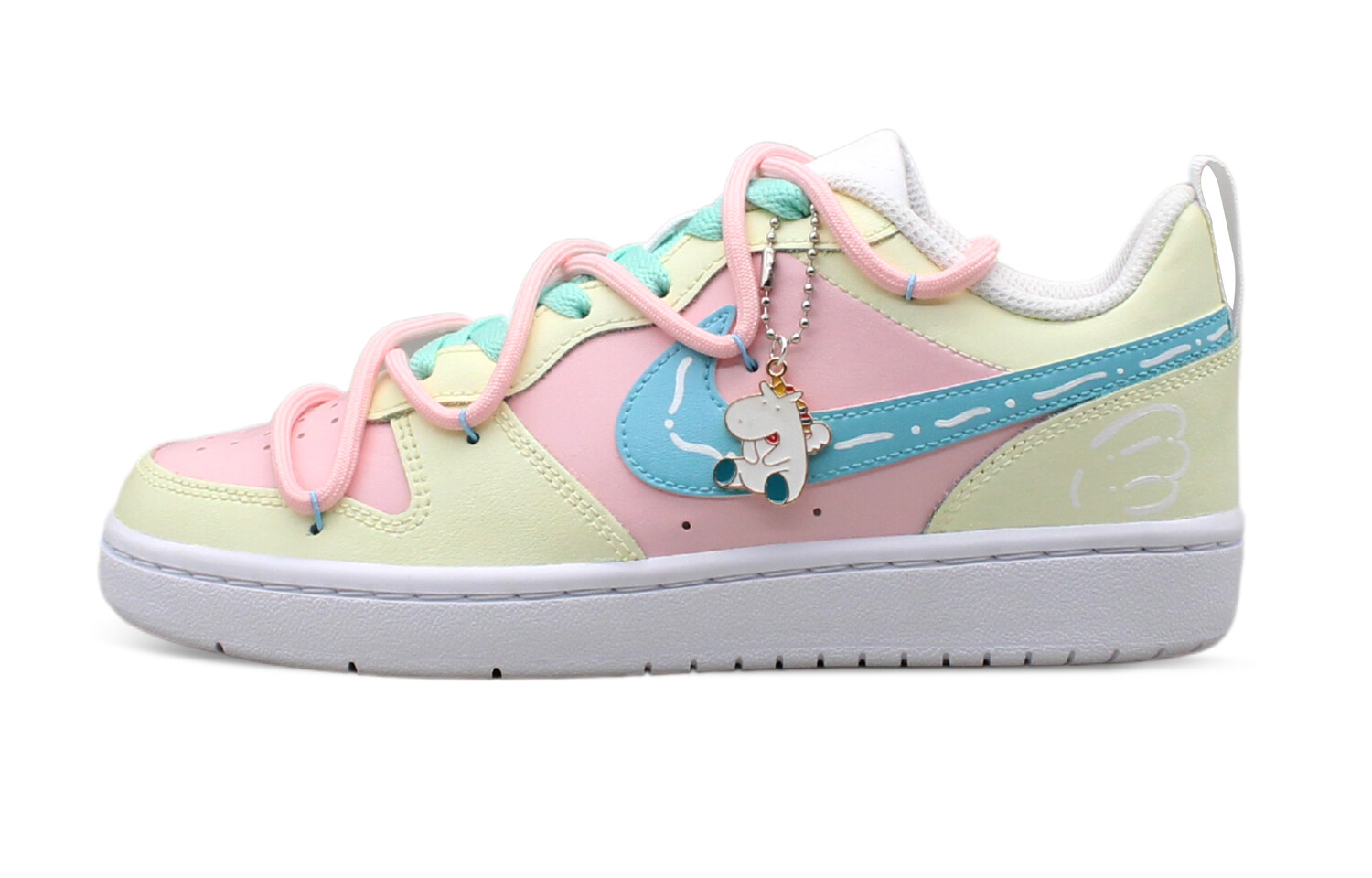 

Кроссовки Nike Court Borough Skateboarding Shoes Women's Low-top Pink/Blue, светло-желтый