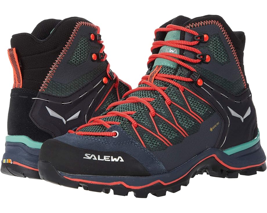 Походная обувь SALEWA Mountain Trainer Lite Mid GTX, цвет Field Green/Fluo Coral