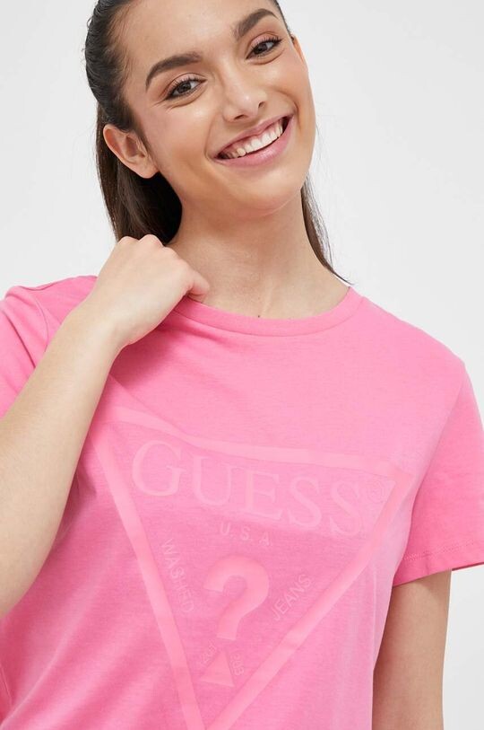 

Футболка из хлопка Guess, розовый