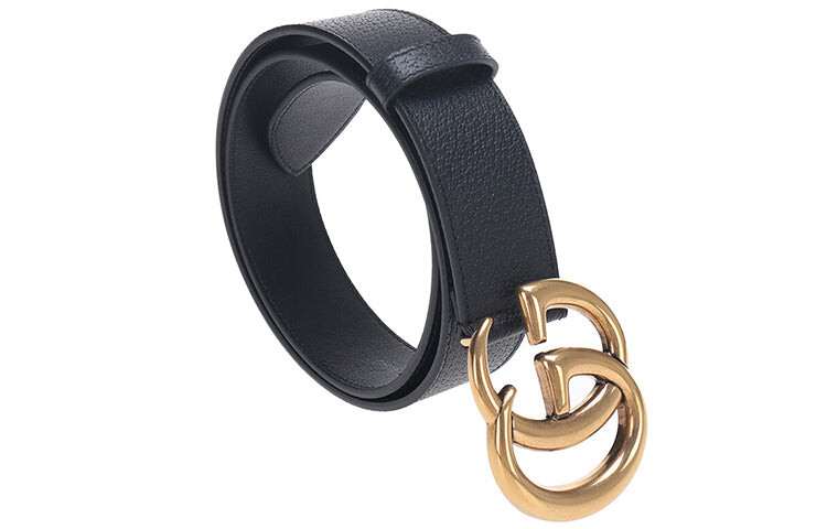 

Ремень GUCCI Old Golden Double G кожаный шириной 4 см, черный