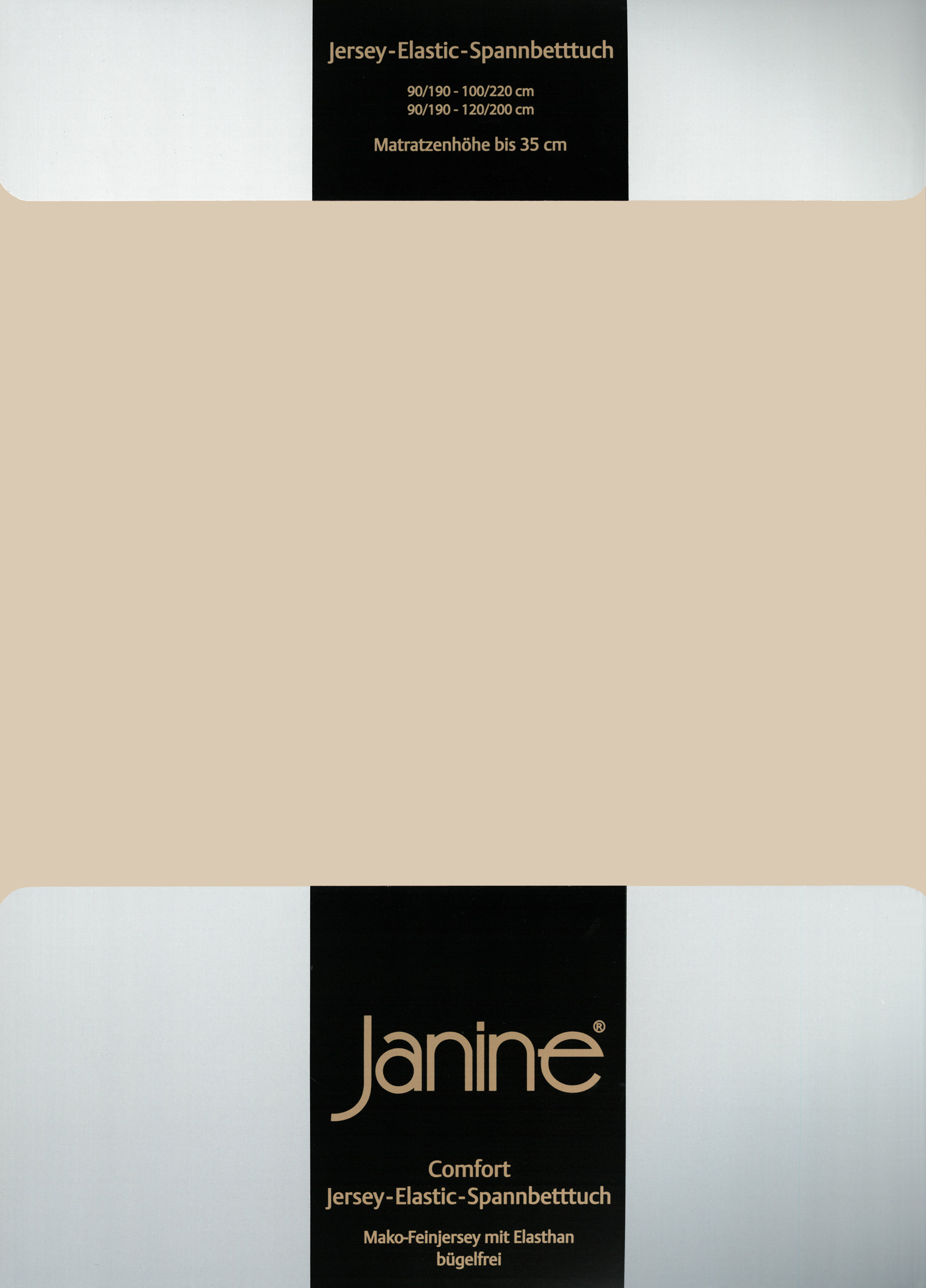 Простыня Janine Elastic Jersey, песочный простыня janine elastic jersey морской