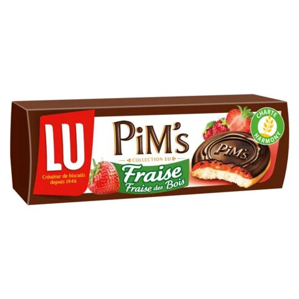 

Генуэзское печенье с клубникой и шоколадом из упаковки Pim's LU 3 Pack. 140г Frankreich