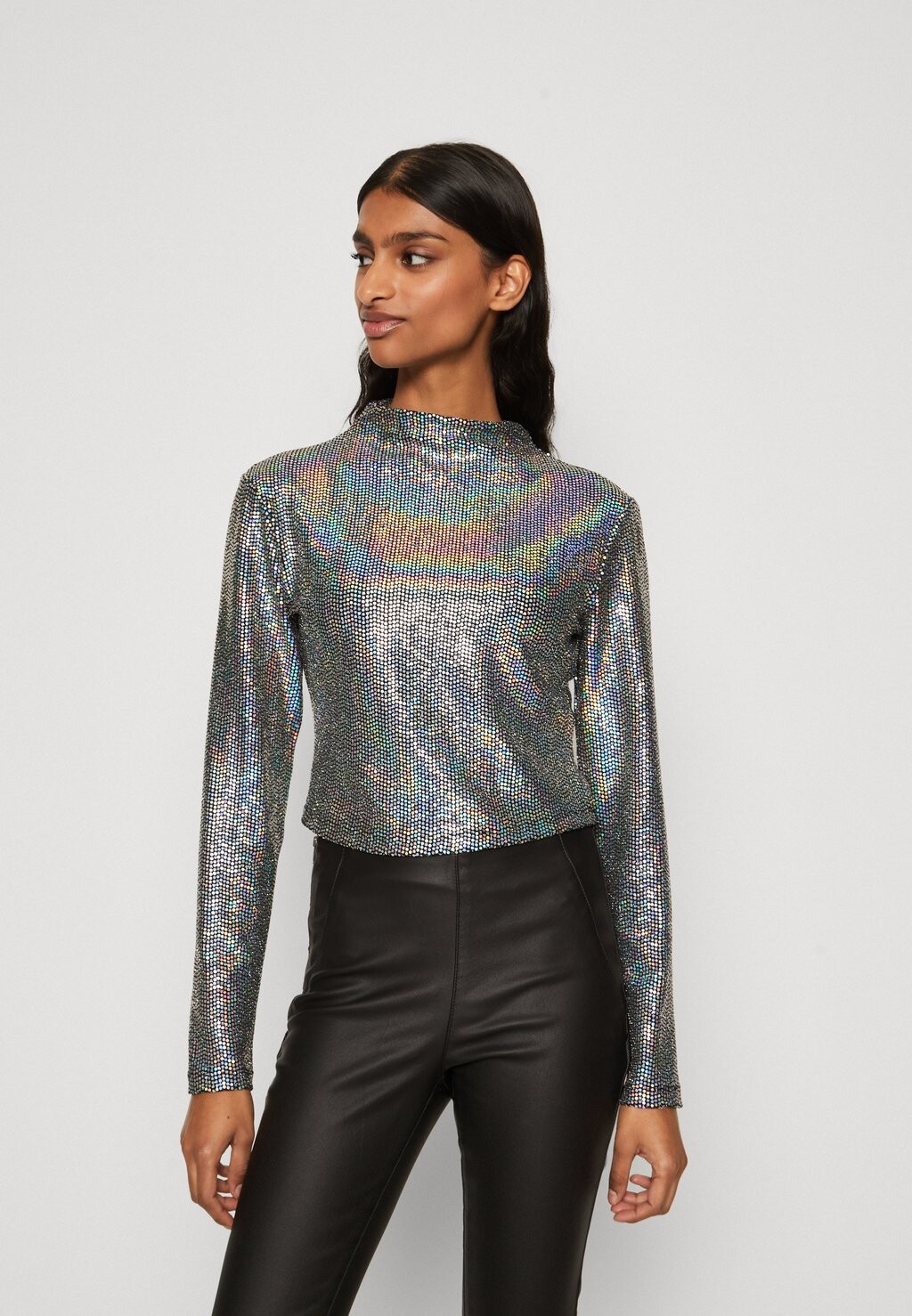 

Топ с длинными рукавами ONLY Petite ONLISABEL GLITTER, цвет black/multi