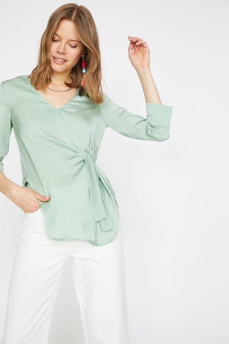Блузка с заостренным воротником Koton, зеленый