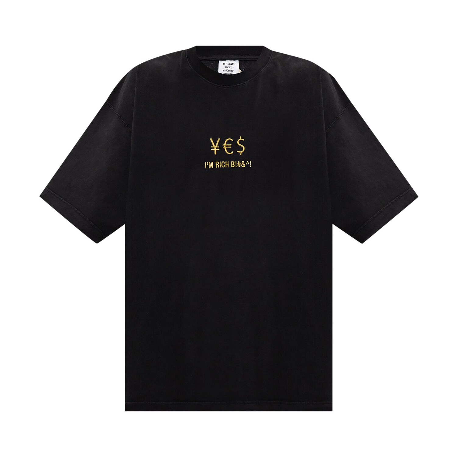 

Футболка Vetements Rich Bitch черная, Черный
