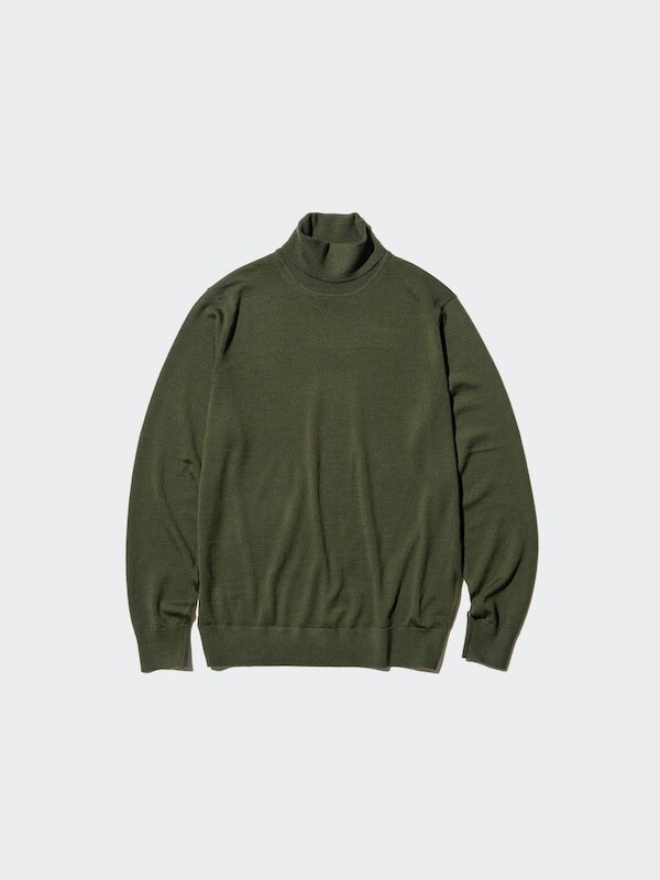 

Джемпер с высоким воротом из мериноса Uniqlo, зеленый