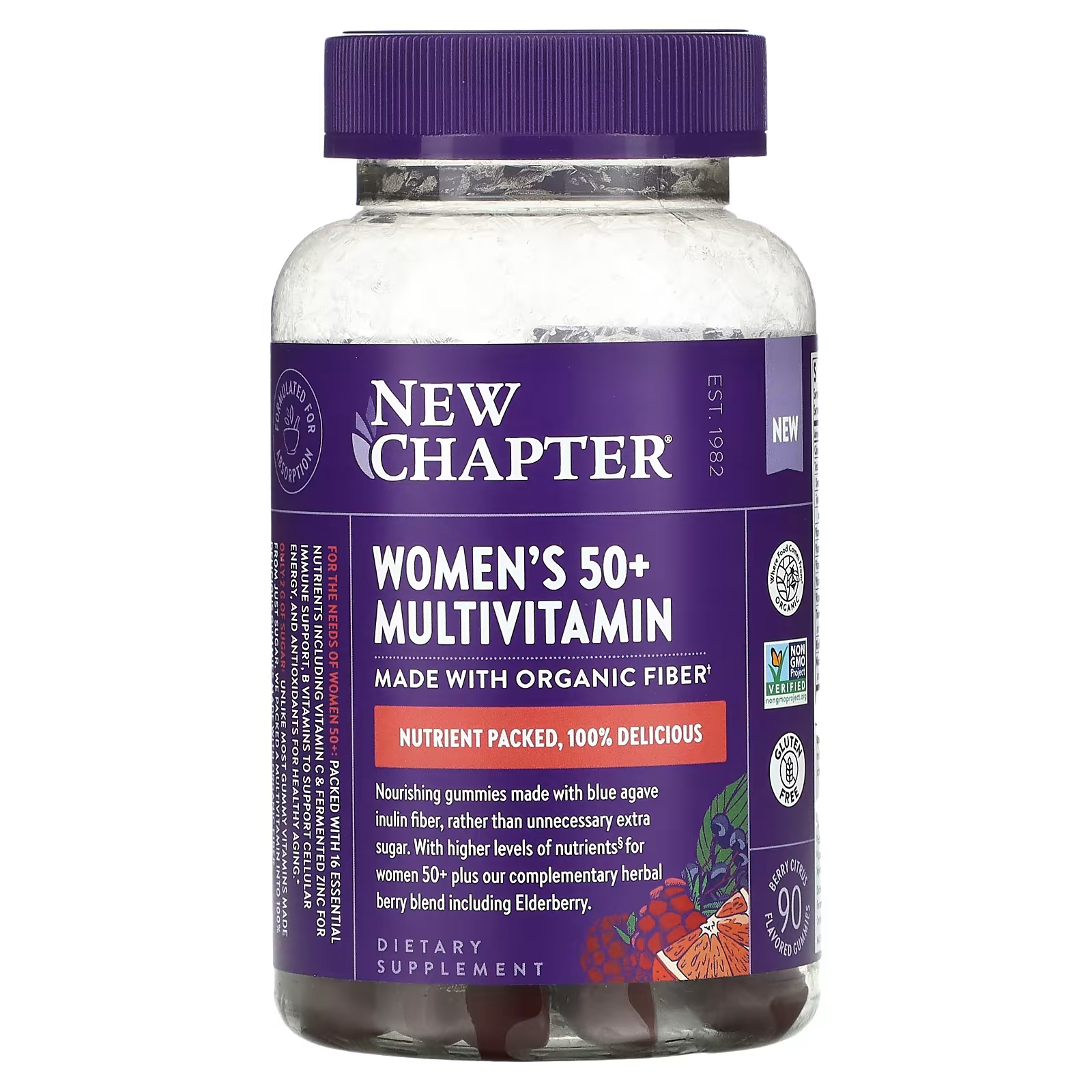 Мультивитамины New Chapter для женщин старше 50 лет ягодно-цитрусовая, 90 жевательных таблеток