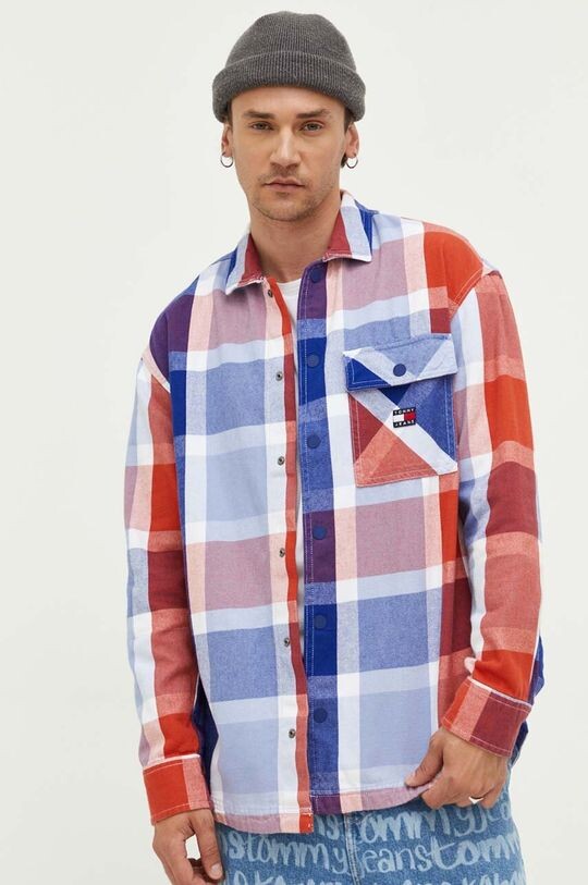 

Хлопковая рубашка Tommy Jeans, синий