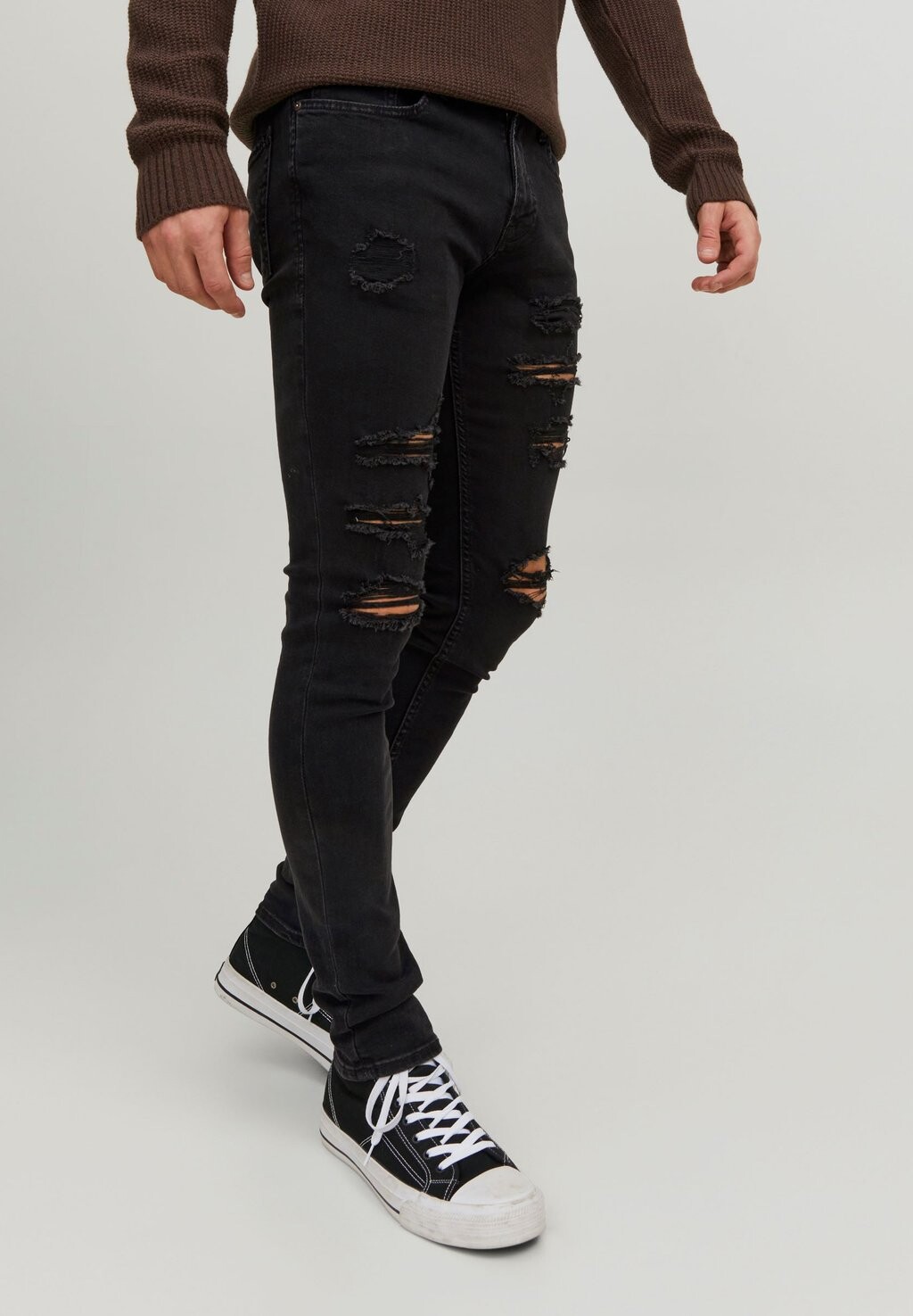 Джинсы скинни JJILIAM JJORIGINAL Jack & Jones, черный деним джинсы скинни стретч jjiliam jjoriginal 36 синий