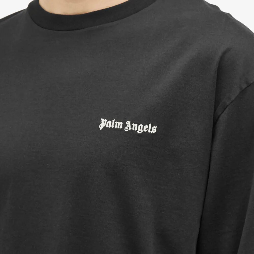 Palm Angels Классическая футболка с длинным рукавом с логотипом, черный