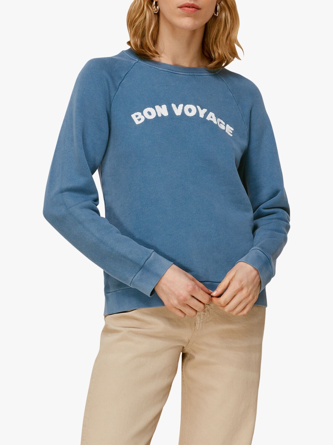 

Толстовка Whistles Bon Voyage, бледно-голубая, Синий