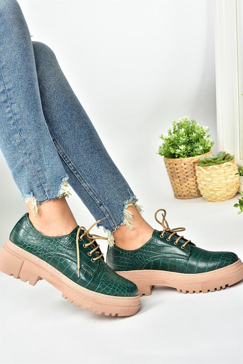M2947713 Зеленая повседневная женская обувь Fox Shoes