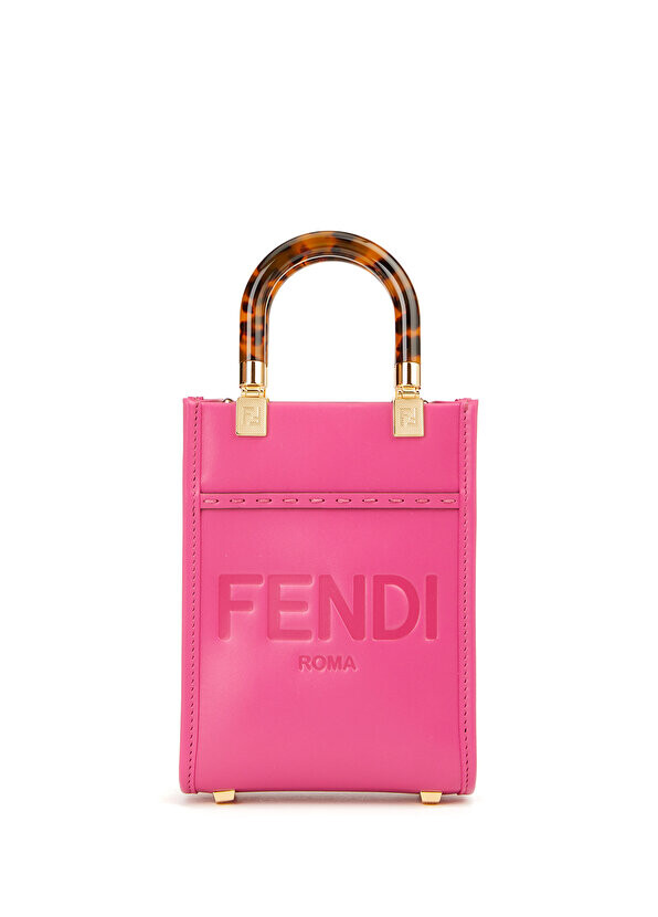 

Женская кожаная сумка mini sunshine цвета фуксии Fendi
