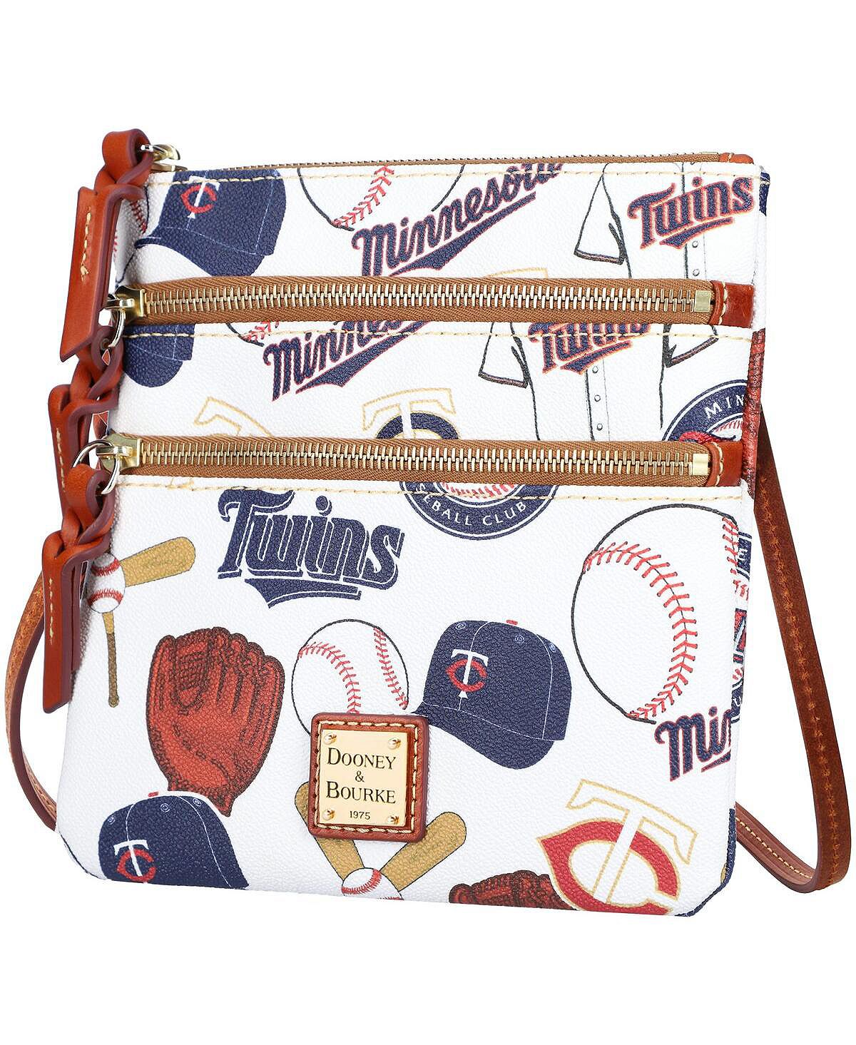 Женская сумка через плечо Minnesota Twins Game Day с тройной молнией Dooney & Bourke, белый кошелек dooney