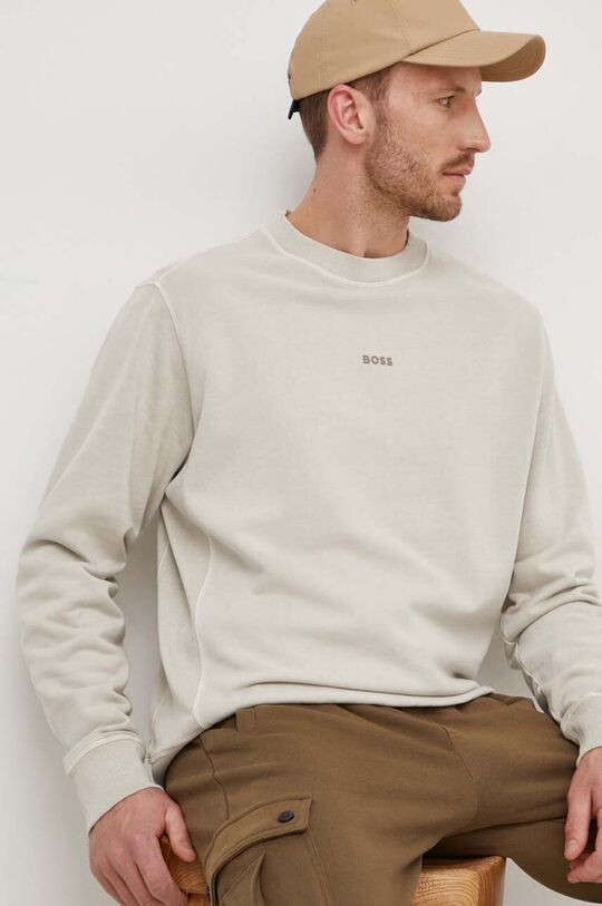 

BOSS BOSS CASUAL толстовка из хлопка Boss Orange, бежевый