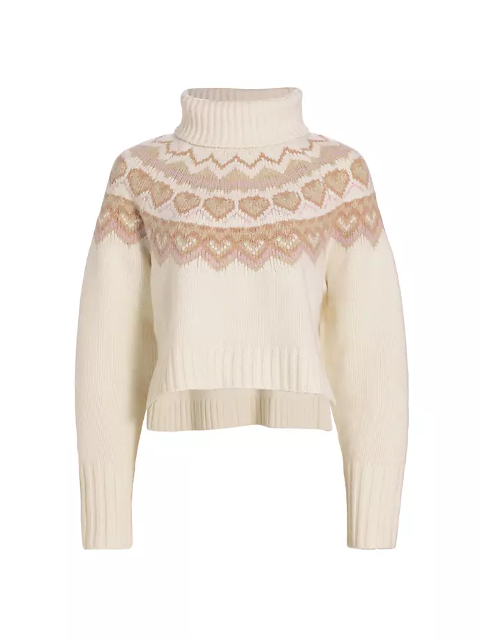

Шерстяной свитер Tobi с высоким воротником Loveshackfancy, цвет pearl