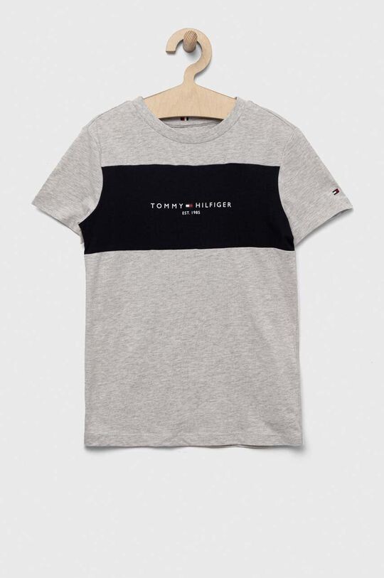 

Детская хлопковая футболка Tommy Hilfiger, серый