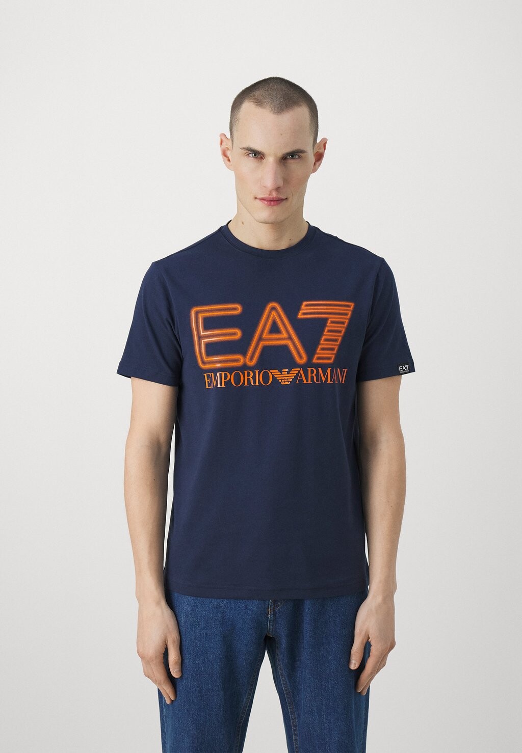 

Футболка с принтом EA7 Emporio Armani, темно-синяя, Синий