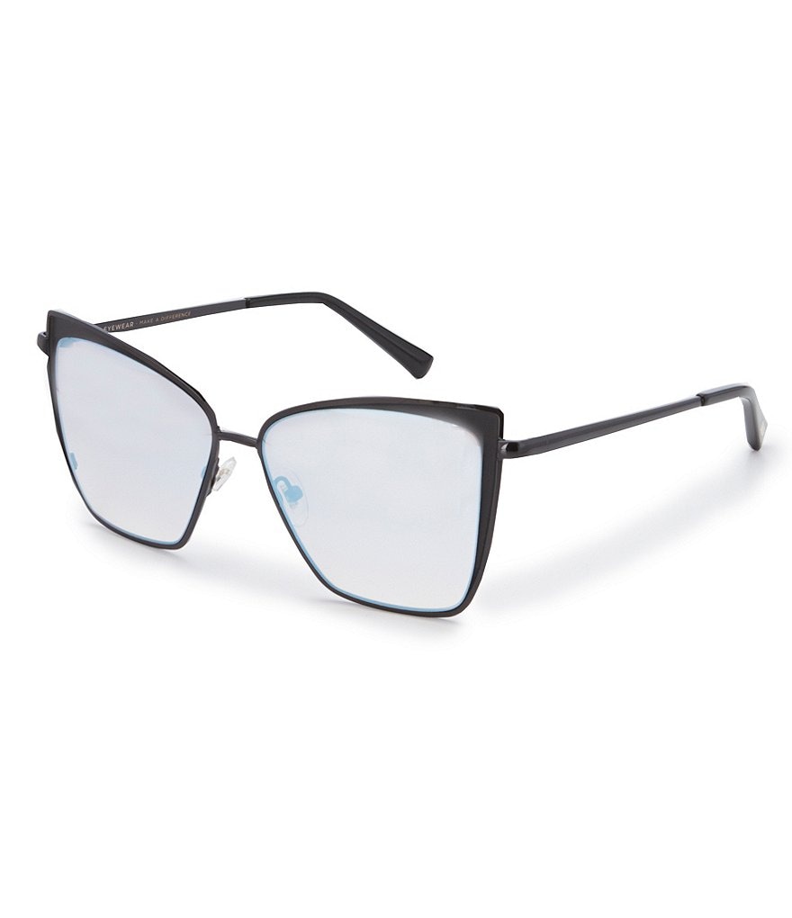DIFF Eyewear Becky Черные серые с градиентом поляризованные солнцезащитные очки «кошачий глаз», черный
