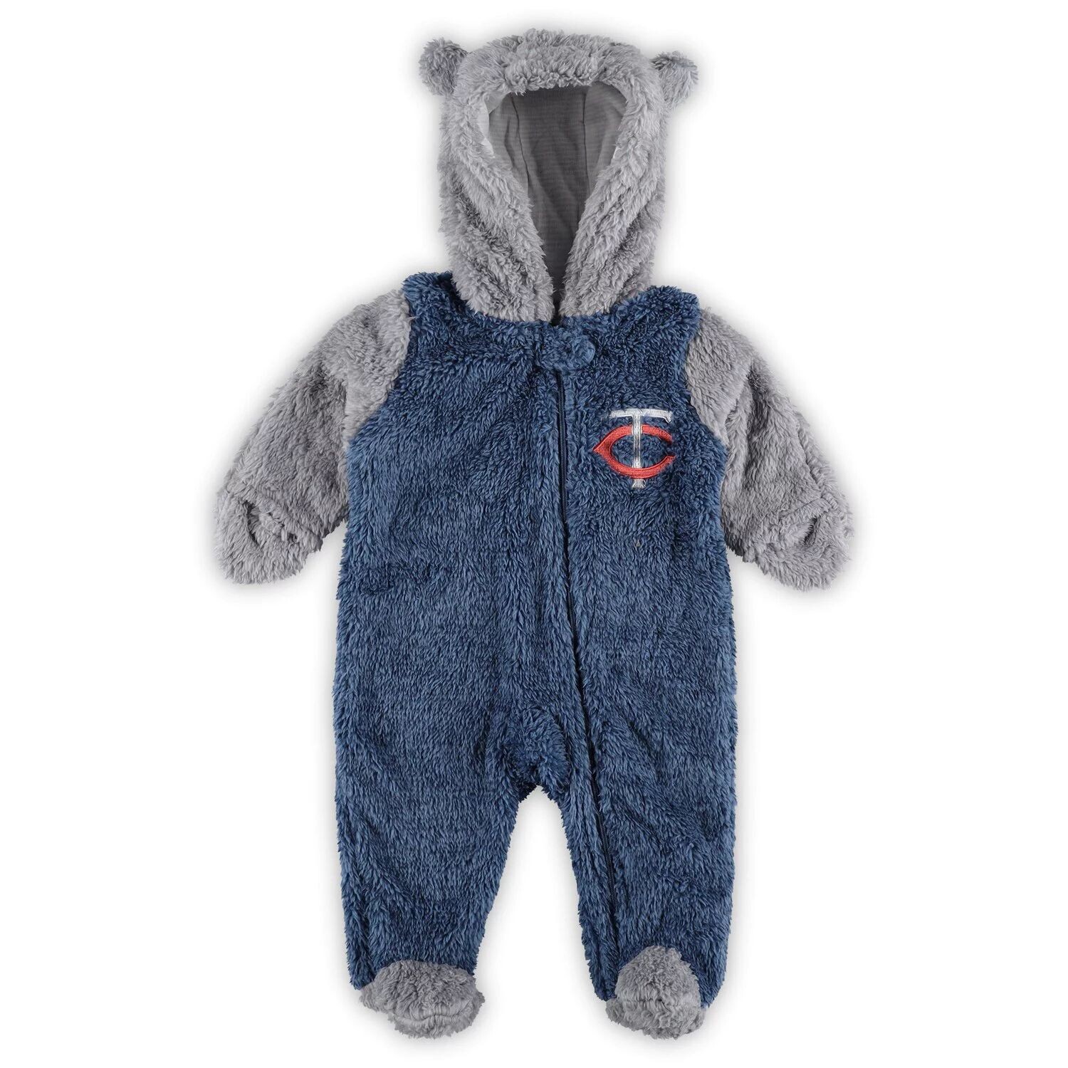 

Новорожденных и младенцев Темно-синий/серый Minnesota Twins Game Nap Teddy Флисовая овсянка с молнией во всю длину Outerstuff