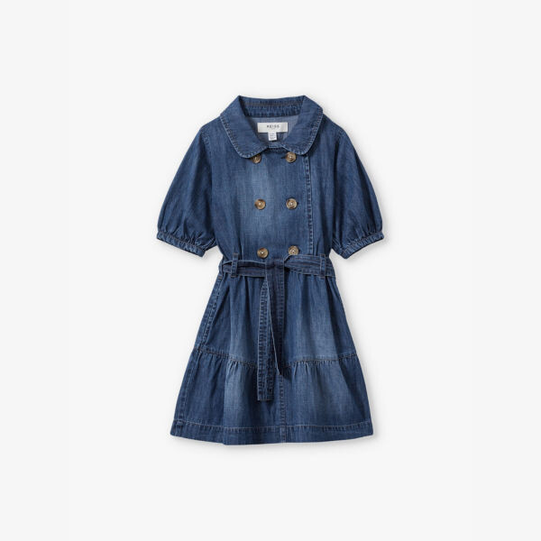 

Платье джинсовое Marina с рукавами-фонариками 13-14 лет Reiss, синий
