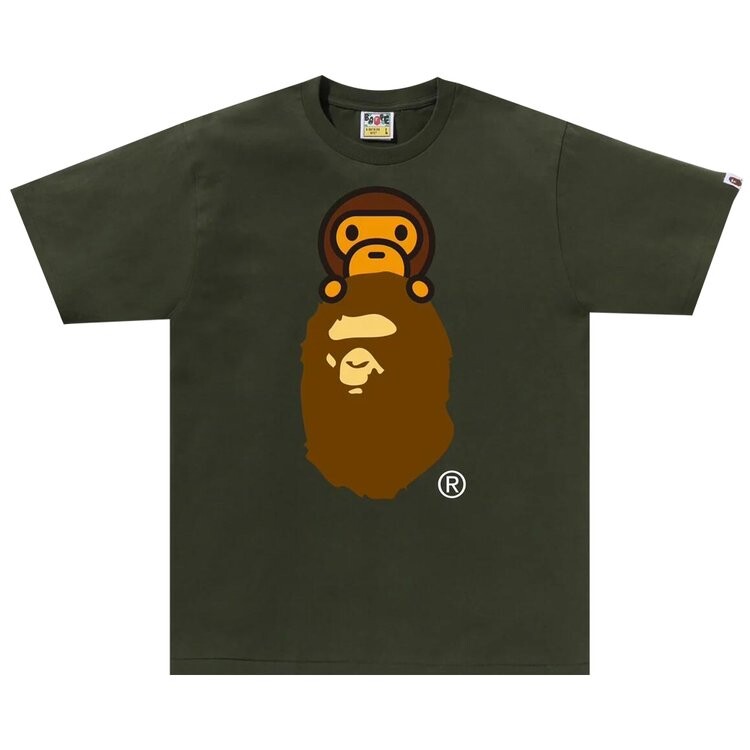 

Футболка BAPE Milo On Ape Head Tee, цвет Olive Drab