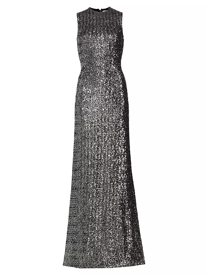 

Платье А-силуэта с короткими рукавами и пайетками Michael Kors Collection, цвет gunmetal