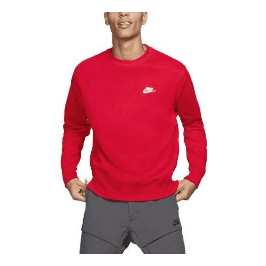 Толстовка Nike Sportswear Club Fleece Crewneck 'University Red White', красный спортивный костюм club suit nike sportswear цвет university red white