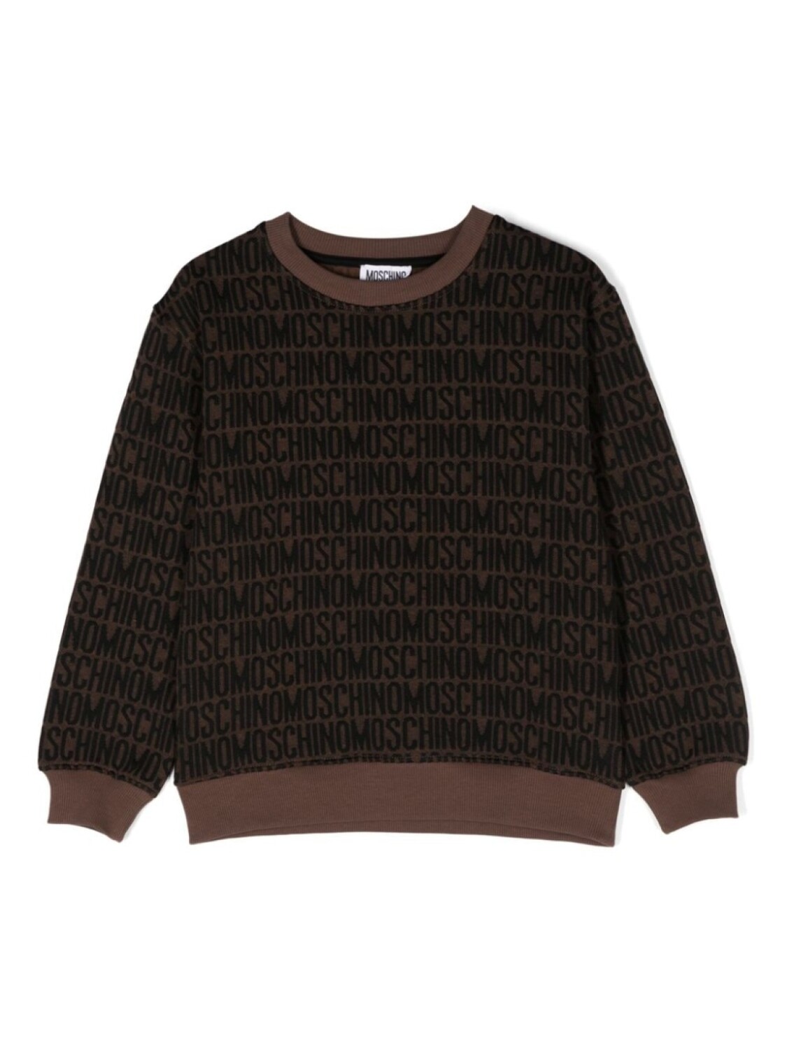 

Moschino Kids толстовка с монограммой, коричневый