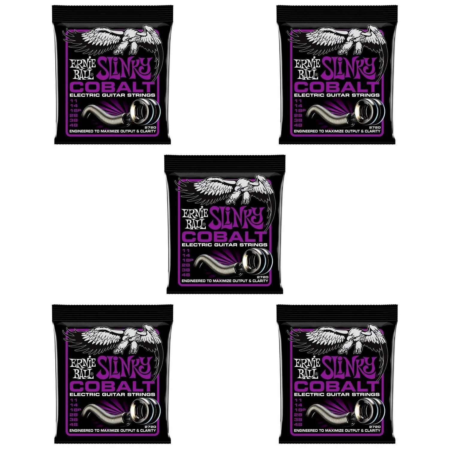 

Струны для электрогитары Ernie Ball 2720 Power Slinky Cobalt — .011-.048 (5 шт. в упаковке)