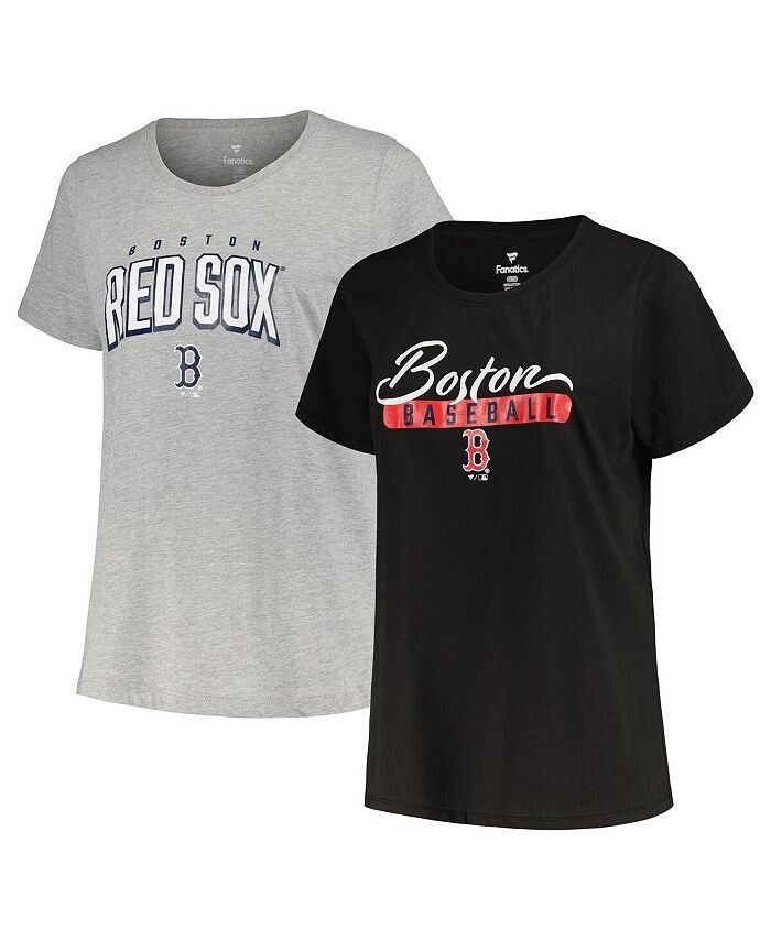 

Комбинированный набор женских футболок больших размеров Boston Red Sox черного и серо-хизерового цвета Profile, черный
