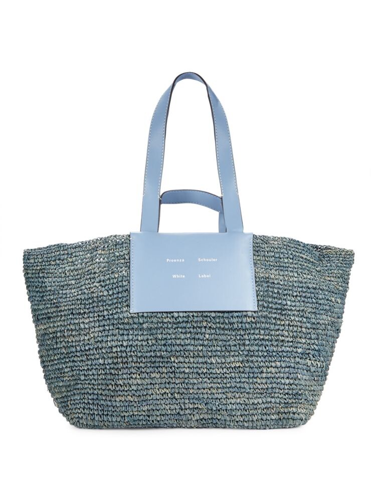 

Очень большая сумка-тоут Morris из рафии Proenza Schouler, цвет Dove Blue