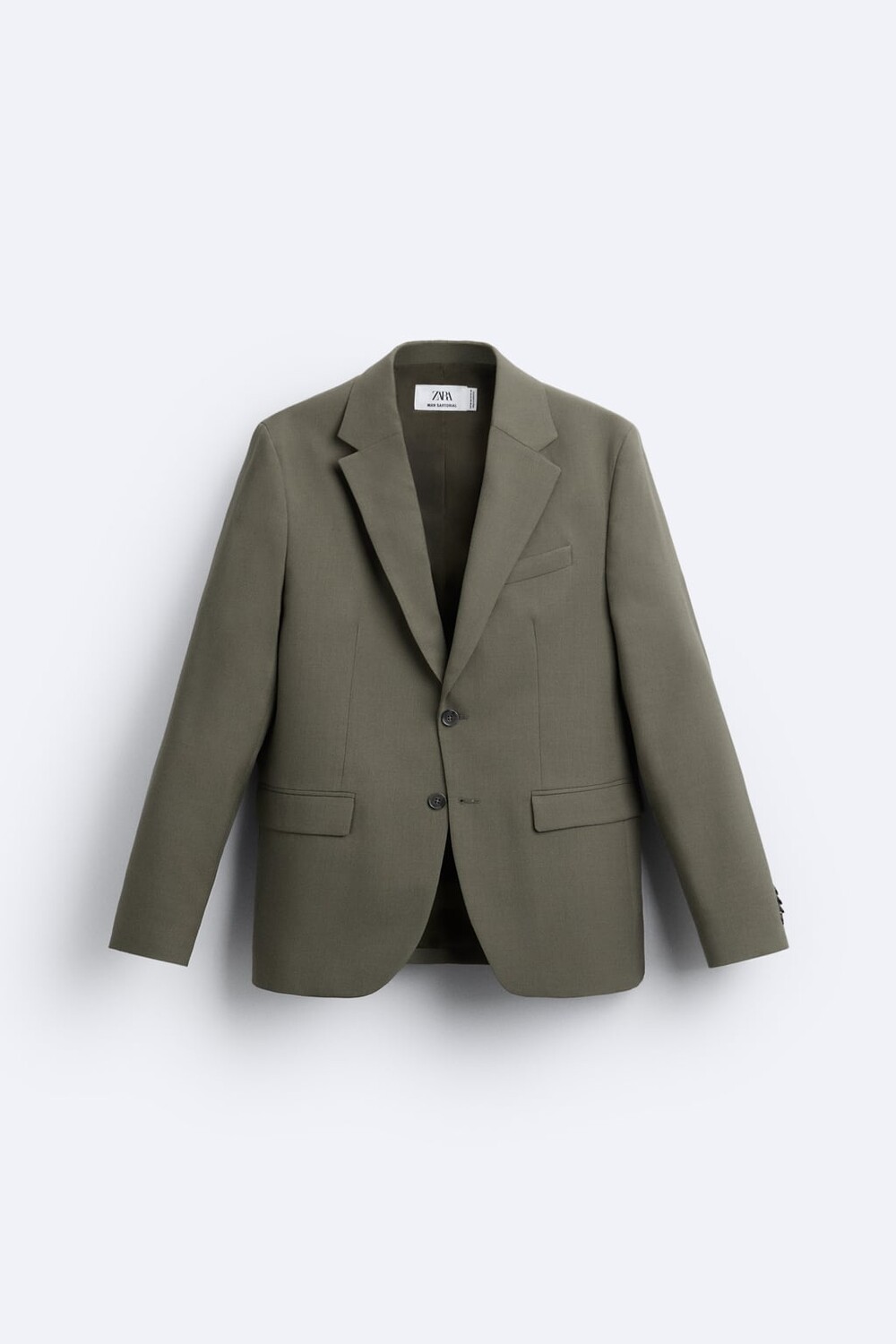 

Шерстяной костюмный пиджак ZARA, зеленый