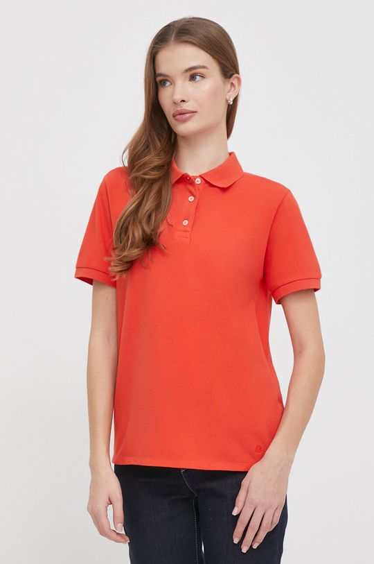 Рубашка поло United Colors of Benetton, оранжевый