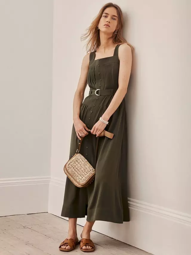 

Платье Mint Velvet Pinafore Midi, хаки