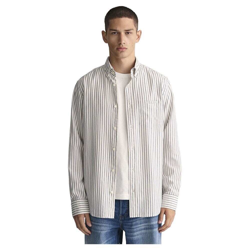 

Рубашка с длинным рукавом Gant Regular Fit Striped Archive Oxford, бежевый