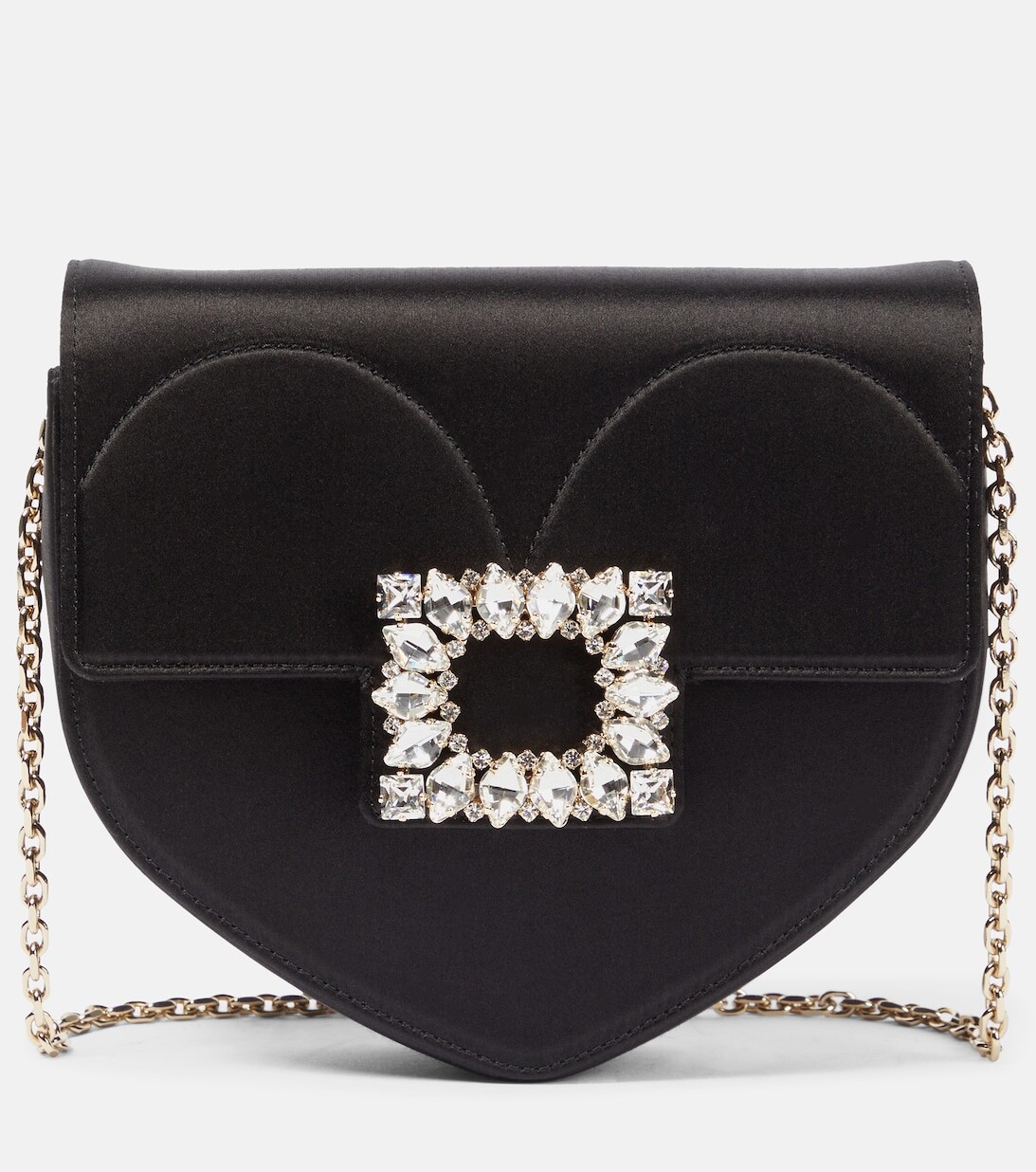 

Атласная сумка на плечо с декором Love Roger Vivier, черный