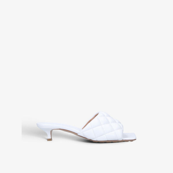 

Мюли из стеганой кожи с подкладкой и каблуком Bottega Veneta, белый