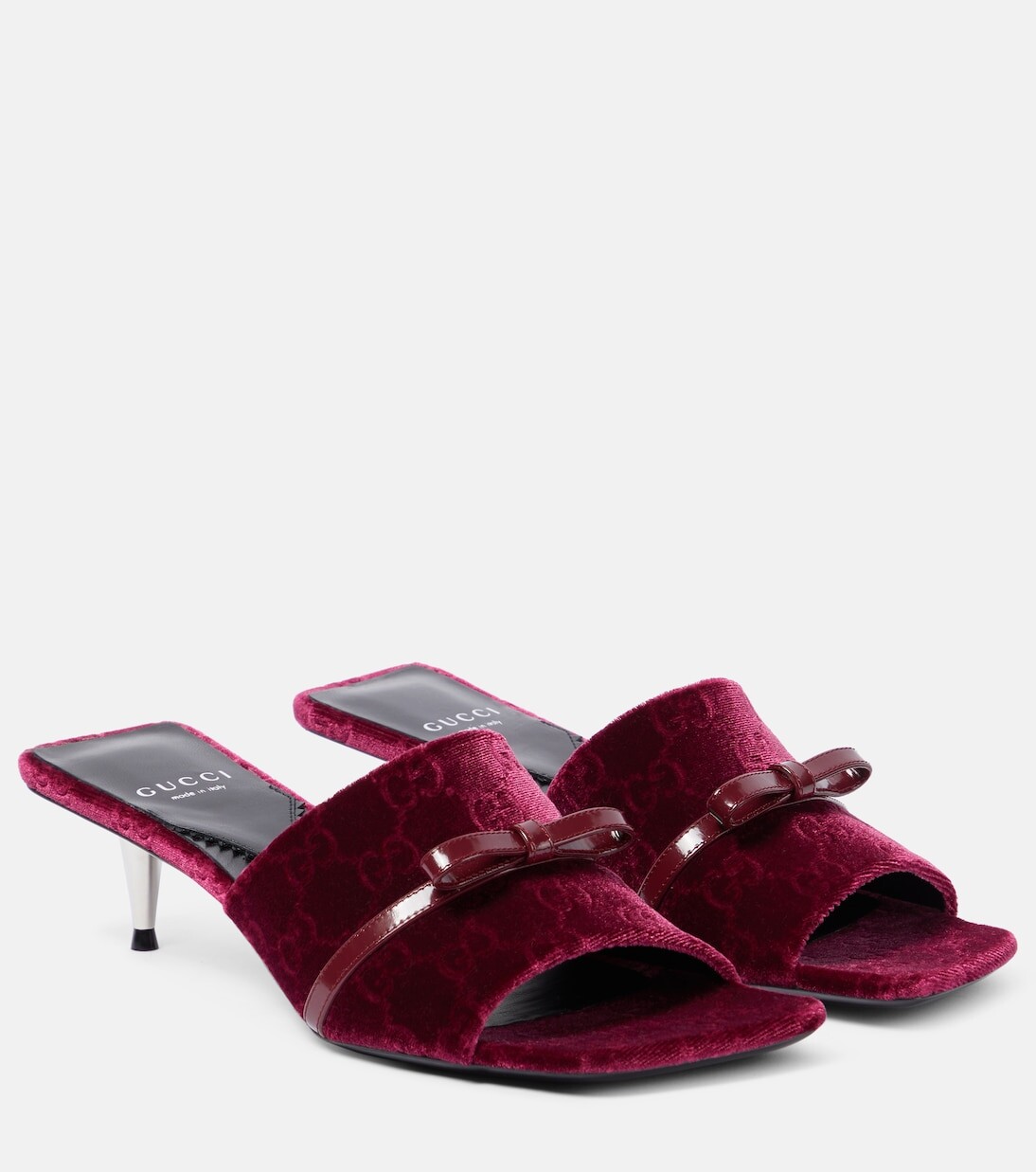 

Бархатные мюли gg с бантом Gucci, красный