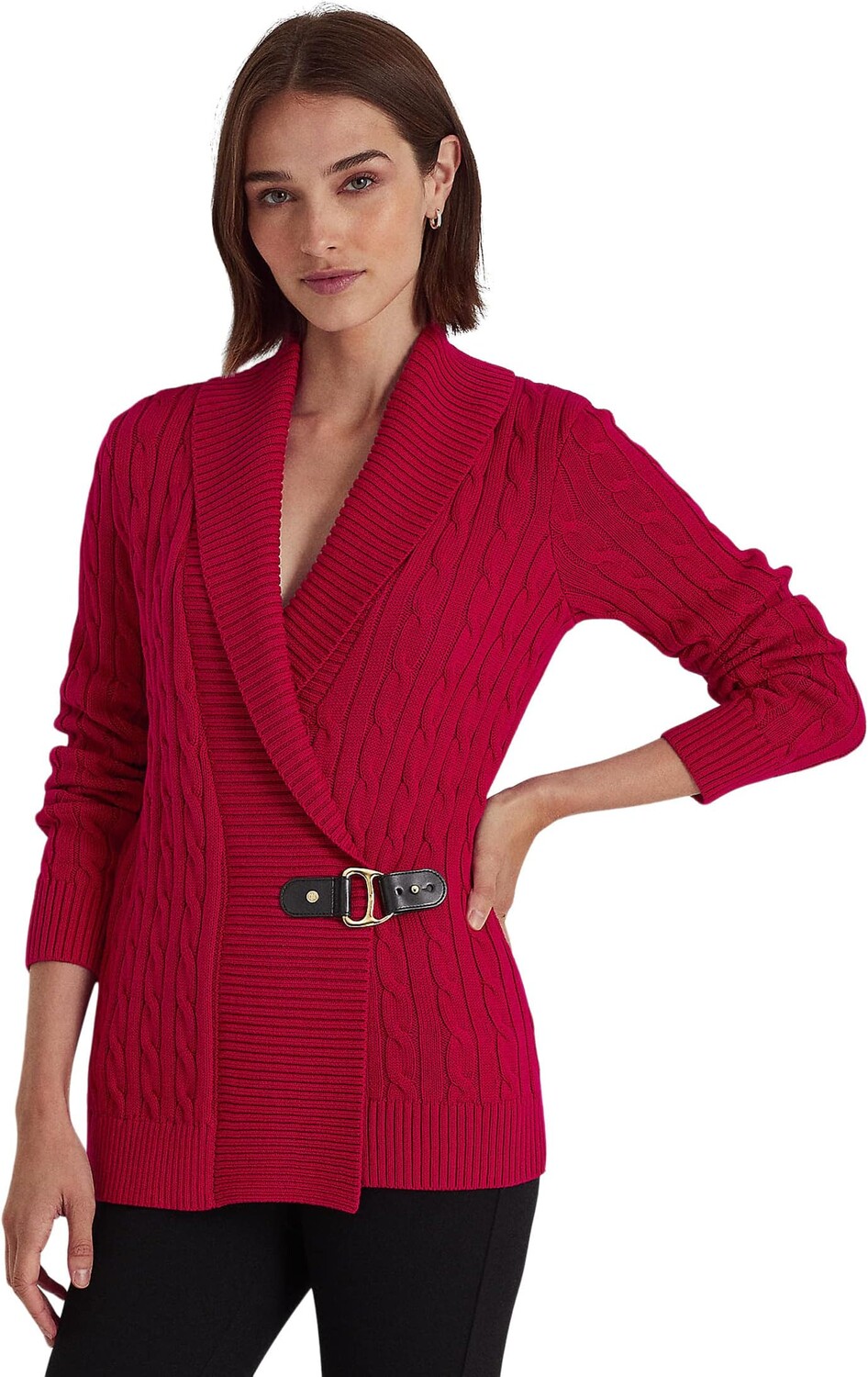 

Хлопковый свитер с пряжками LAUREN Ralph Lauren, цвет Classic Red